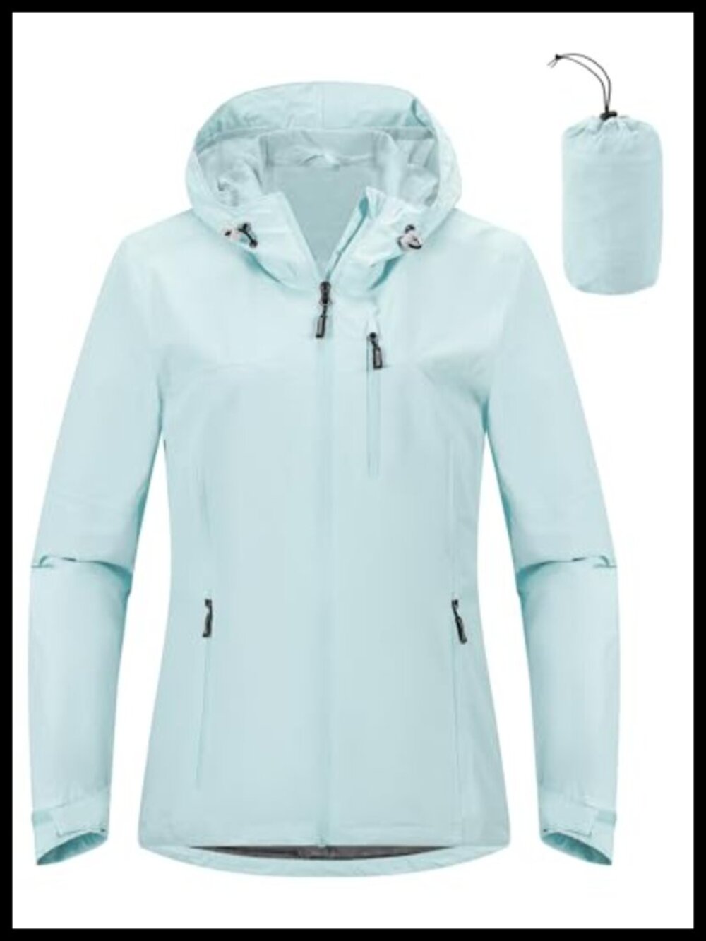 Packable Waterproof Rain Jacket with Hood Breathable Lightweight